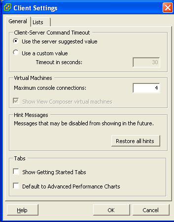 Setting vSphere Client console sessions threshold