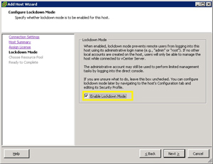 ESXi Host in Lockdown mode