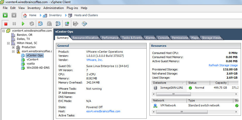 Starting at the VM console.