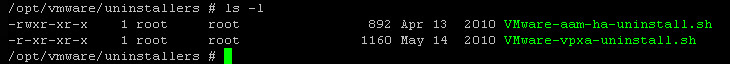 The uninstaller files