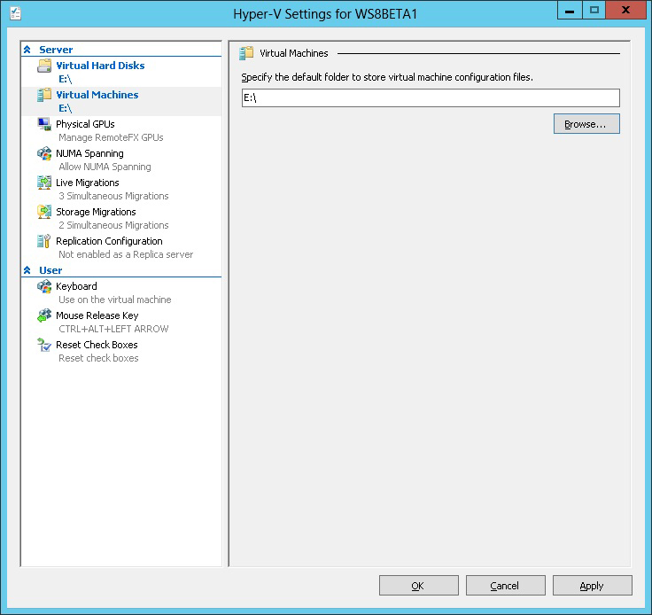Ensure VMs don’t fill up the C drive on the Hyper-V host