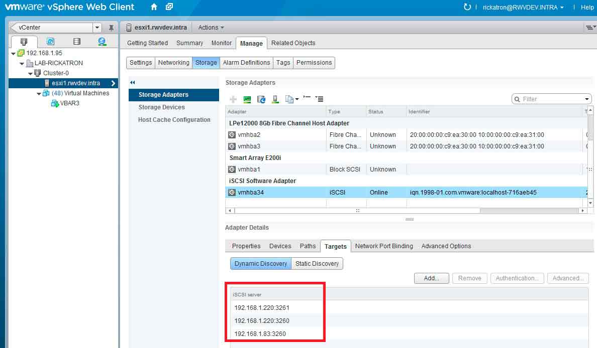 Having outdated targets in your discovery configuration for your iSCSI drivers causes unnecessary timeouts in rescans and litters the configuration clarity.