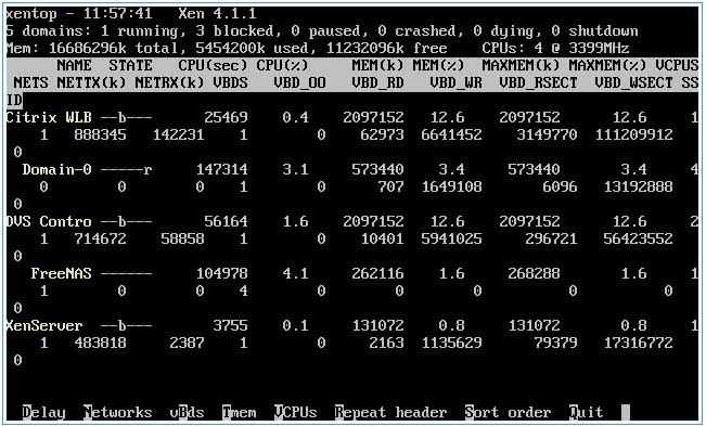 Xentop 4.1 command line utility
