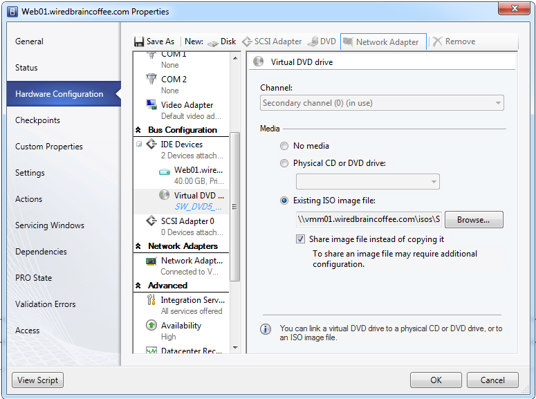 enable sharing of the ISO and then perform the extra steps
